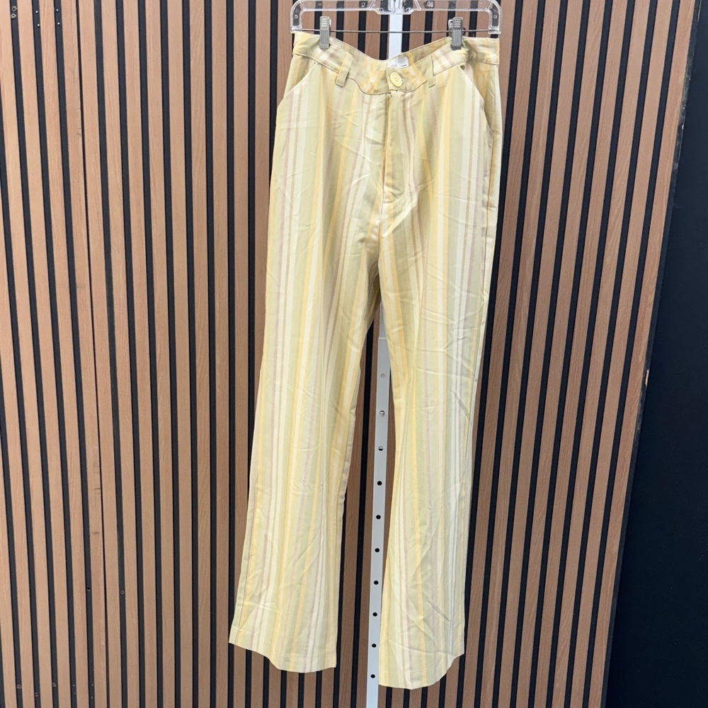 DANIELLE BERNSTEIN Yellow Striped Pants